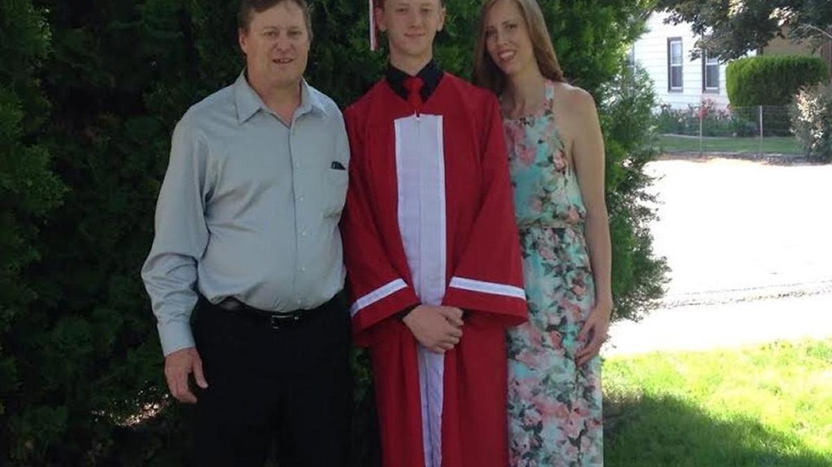 Peyton Chambers celebrated his graduation from Boise High School last year flanked by his parents, Chip Chambers and Allison High-Chambers.