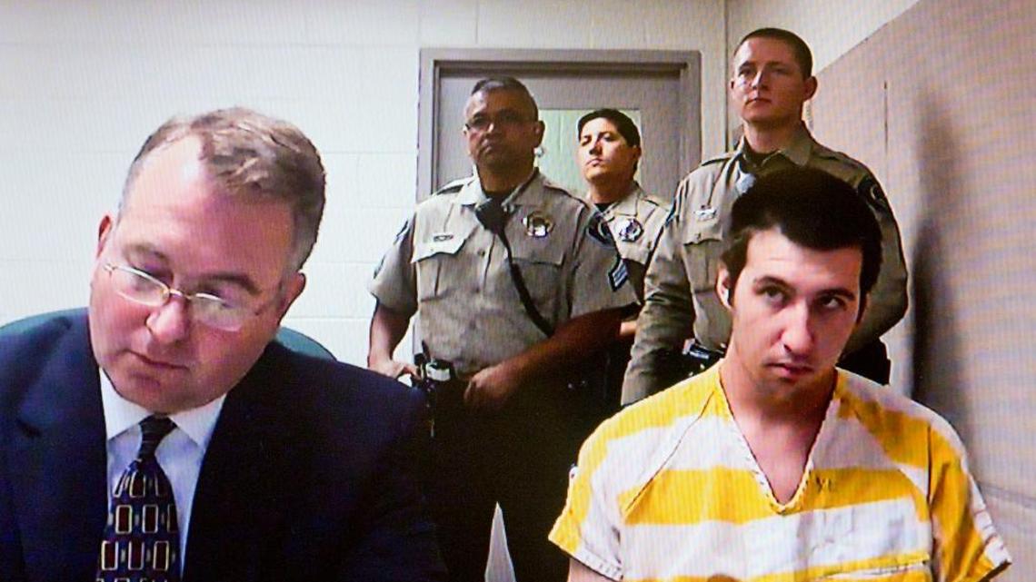 Brandon T. Bahr appeared in court with his attorney during a video arraignment last September. He was sentenced Friday to 25 years to life.