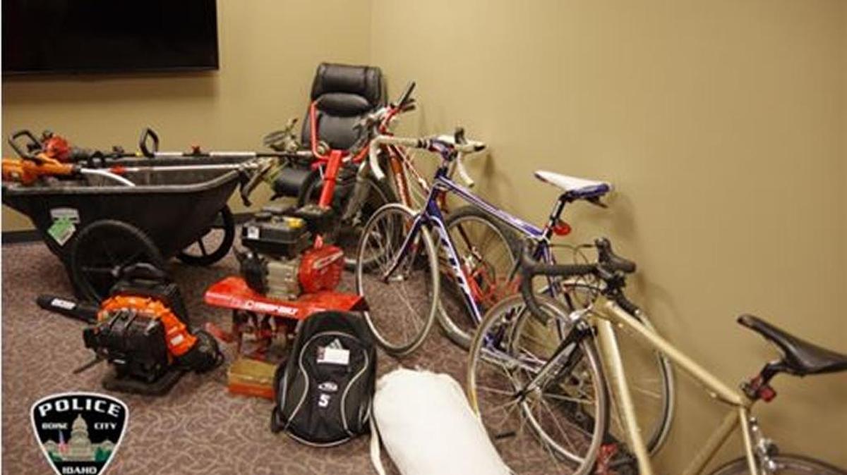These items, believed to be stolen, were recovered by Boise police after officers watched three suspects unload them from a truck.