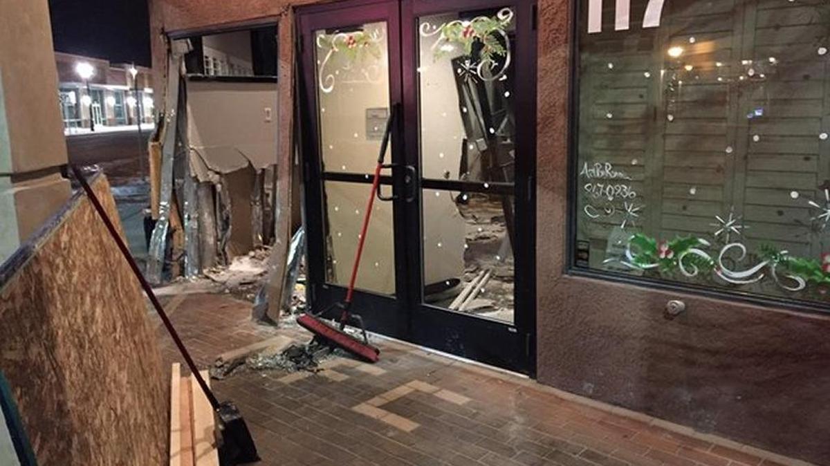 A pickup truck crashed through the front of Downtown Nampa’s Hong Kong Restaurant early Wednesday.