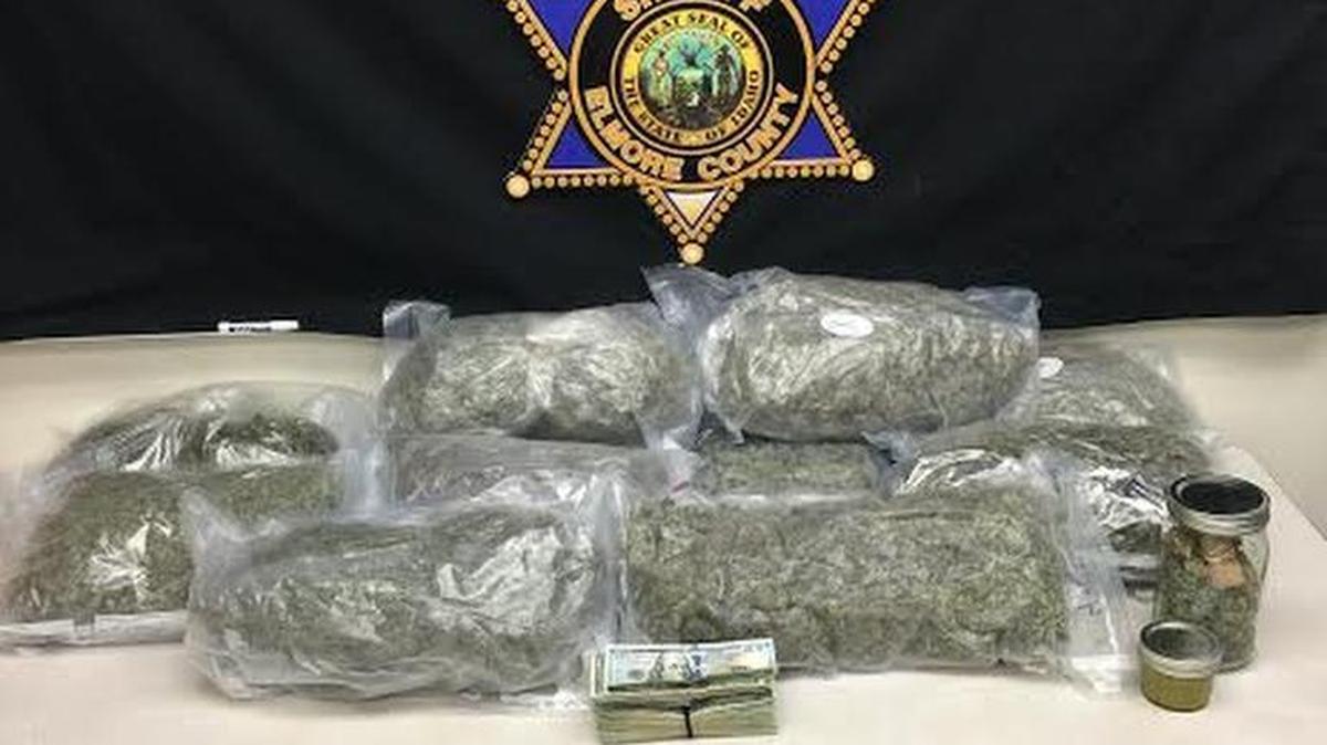 This marijuana and cash were confiscated from a Kansas man’s vehicle after a traffic stop on Interstate 84 in Elmore County.