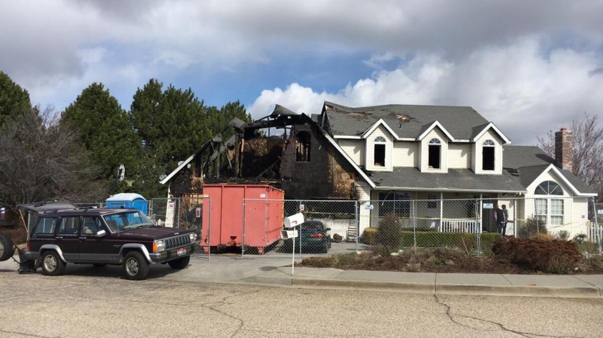 The aftermath of the fire at the Helekers’ home.
