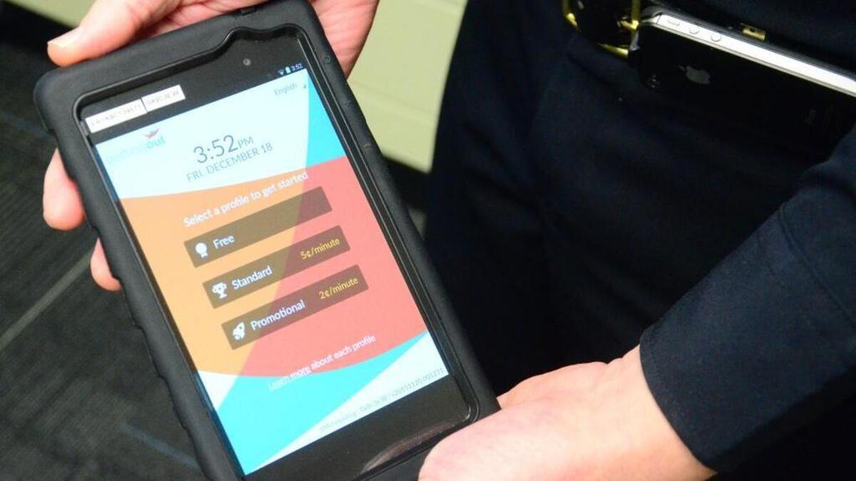 The tablets supplied to the Canyon County Jail are outfitted with shock guards to protect them from damage.