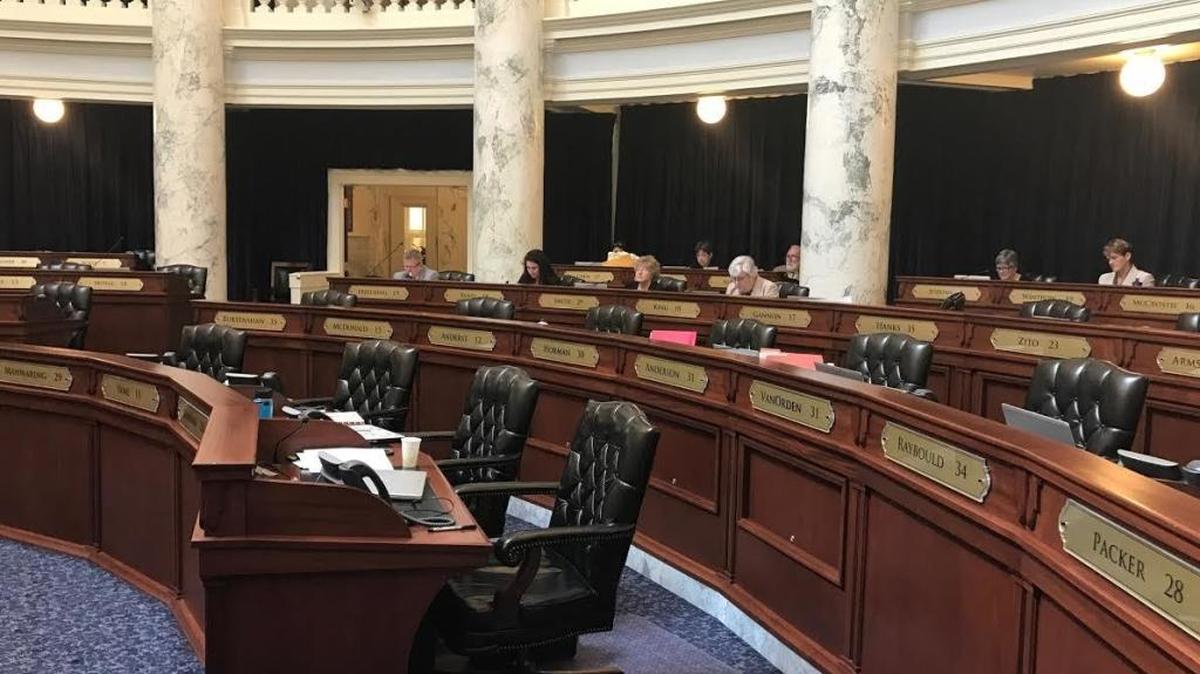 Minority Democrats released this photo Thursday to illustrate their willingness to keep working to adjourn despite the GOP legislative standstill. Democrats waited as House Republicans met to try to work out their internal differences that delayed Friday’s adjournment.