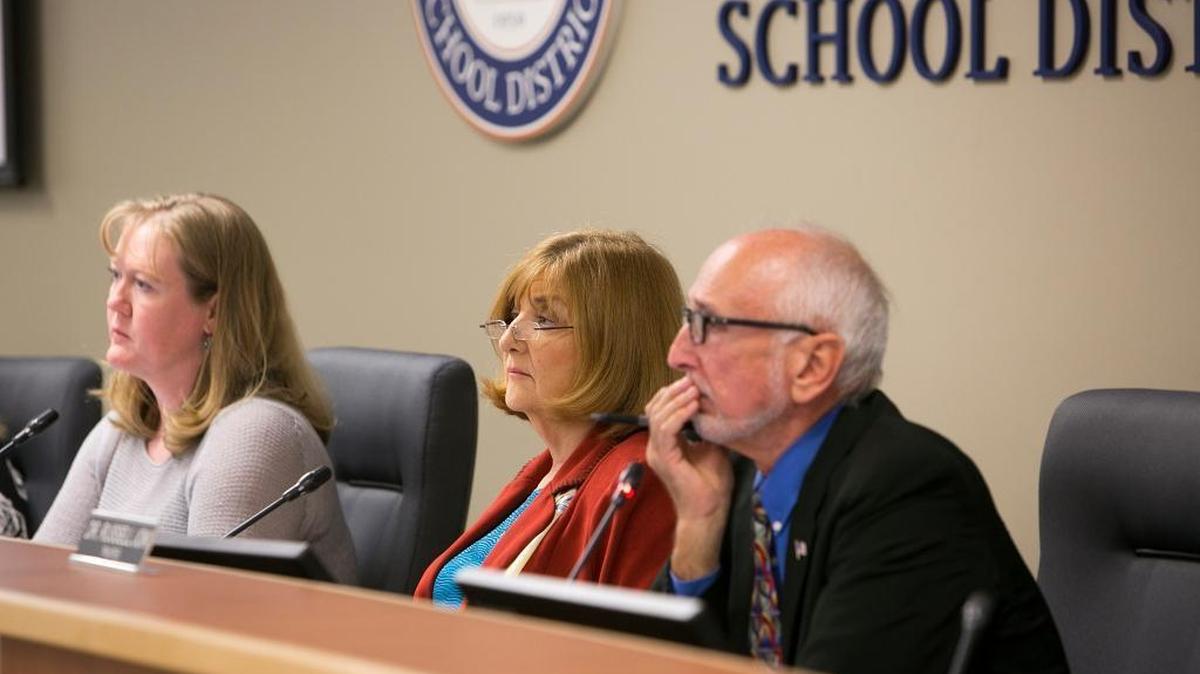 From left: West Ada School Board trustees Tina Dean, Carol Sayles and Russell Joki will face recall on May 17.