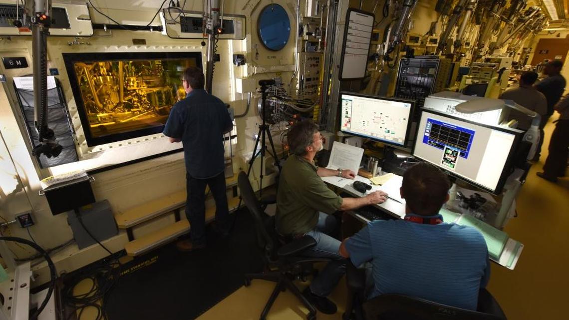 Radioactive-materials research is conducted at INL’s Hot Fuel Examination Facility.