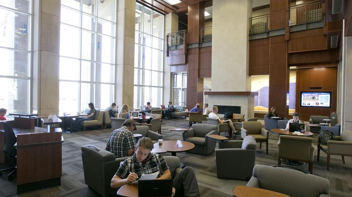 Students contributed nearly $20 million to help build the Micron Business and Economics Building, which features an expansive lobby and fireplace, as well as many modern amenities.