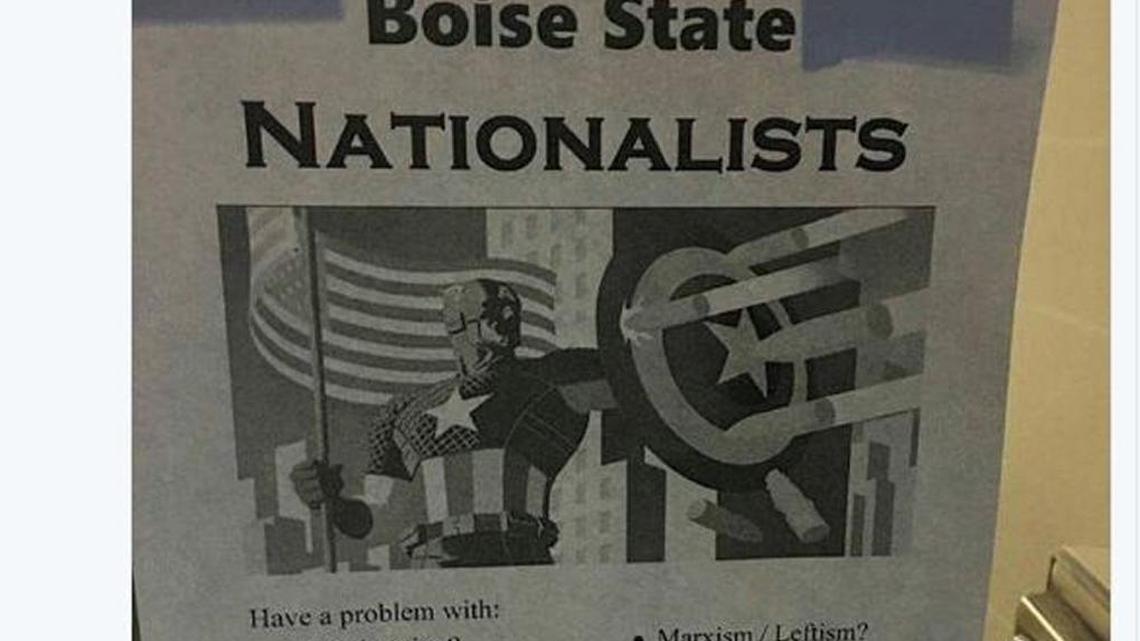 Leslie Madsen-Brooks, an associate professor in history at Boise State University, expressed concern over flyers promoting a “Boise State Nationalists” club on campus.