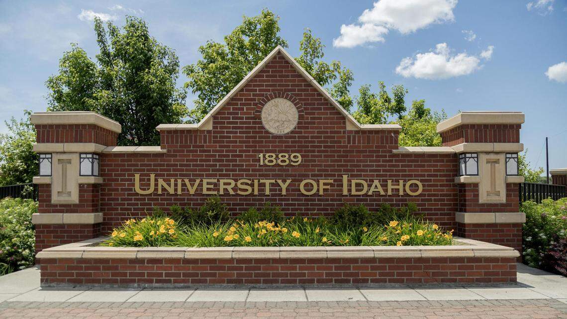 The University of Idaho’s campus entrance in Moscow. A U of I professor faces a countersuit by a TikTok user who falsely accused her of the homicides of four students.