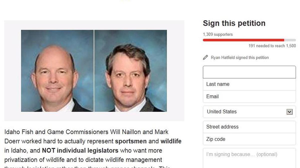 Idaho bowhunters are petitioning the governor to reappoint Mark Doerr and Will Naillon to the Fish and Game Commission.