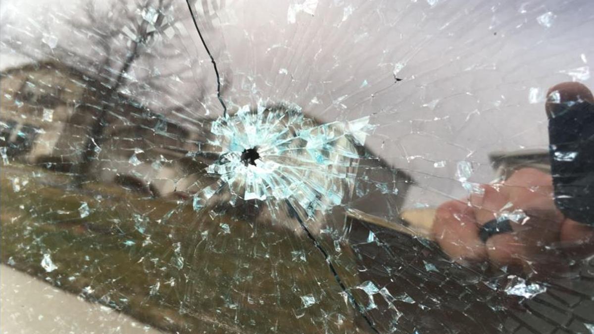 This vehicle in south Boise had its window shot out sometime between Friday and Saturday by an unknown vandal.
