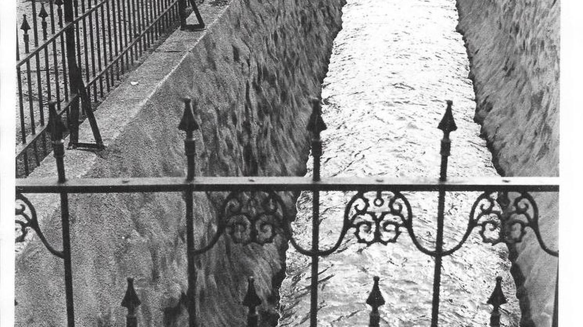 The flume, shown here in the late 1960s or early ’70s, still exists today.