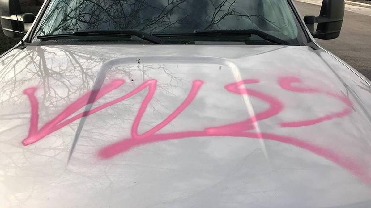 Several vehicles, businesses and a utility box were damaged after someone used pink and white spray paint to graffiti private property in a Boise neighborhood. Anyone with information is asked to call 208-343-2677.