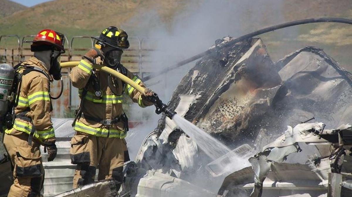 A home on Blacks Creeks Road east of Boise was destroyed by a fire on Thursday.