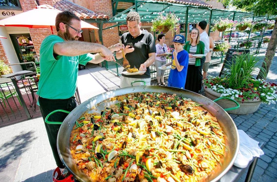 Tony Eiguren served from a gigantic, paella-filled pan at The Basque Market on Grove Street during Jaialidi, an event that happens every five years in Boise. This photo is from 2015.
