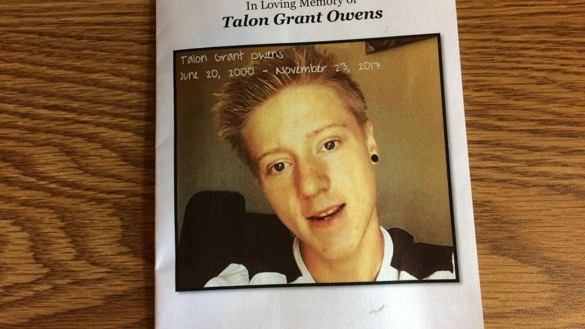 The program for the Dec. 2, 2017, funeral of Talon G. Owens, 17, of Boise, who died in a Thanksgiving Day car crash in Elmore County.