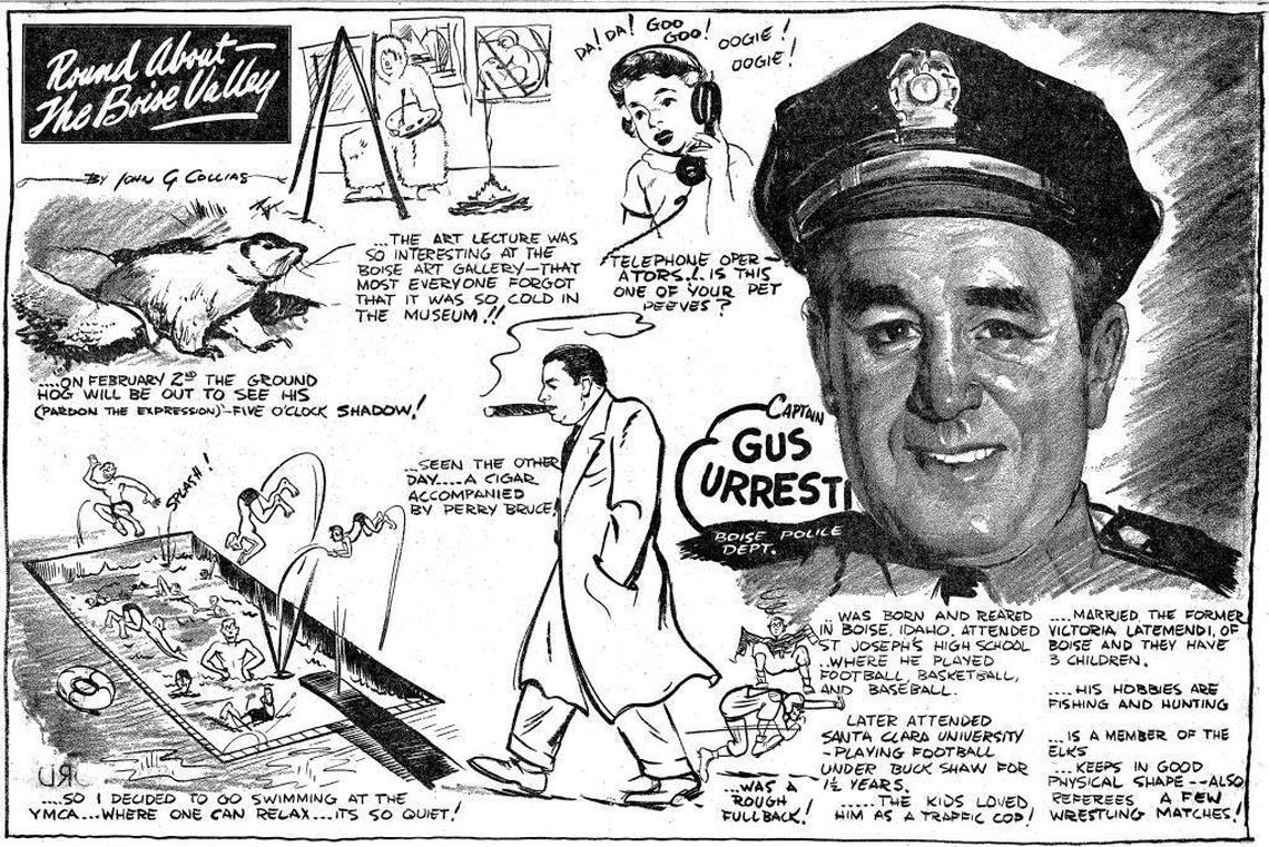 From 1951 to 1953, John Collias did the “Round About the Boise Valley” feature in the Idaho Statesman, that included a Distinguished Citizen portrait.