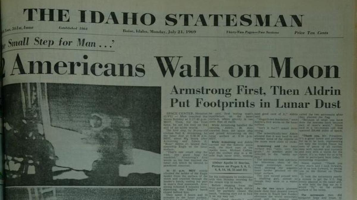 The newspaper’s front page from July 21, 1969.