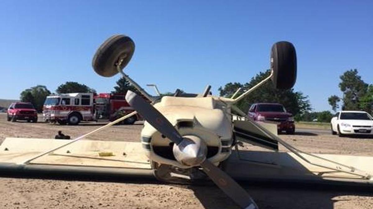 James Halcomb, of Caldwell, crashed his airplane Tuesday morning at the Payette Airport, escaping without injury.