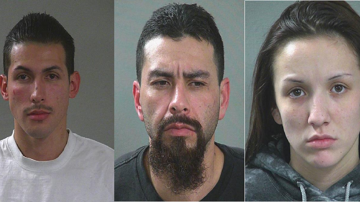 Jonathan Zazueta, left, David Valdez, middle, and Lillie Dawn Gonzales, right, are among those who were charged with drug-related crimes after the Nampa Police Department served a search warrant early Tuesday morning at a home in the 11000 block of West Crested Drive.