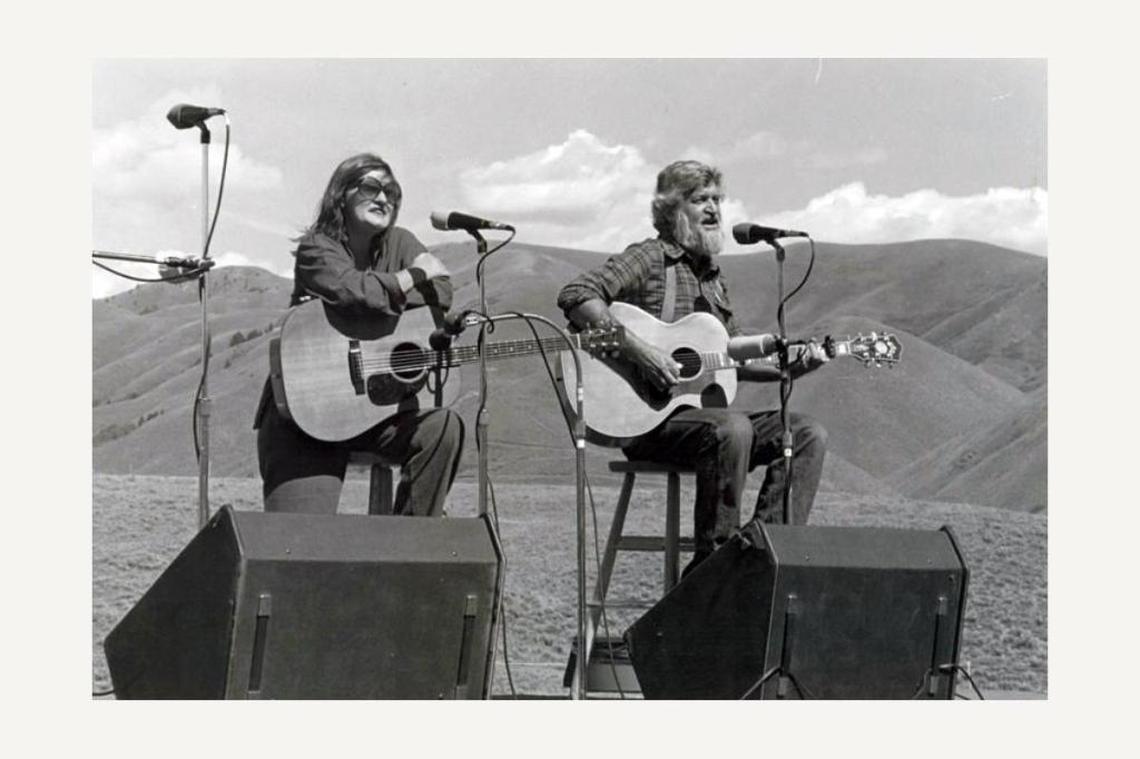 Rosalie Sorrels and Bruce “Utah” Phillips perform near Sun Valley in the 1970s. Phillips was a kind of mentor for Sorrels. In 1996 she recorded “Strangers in Another Country: The Songs of Bruce ‘Utah’ Phillips,” for which she received her first Grammy nomination.