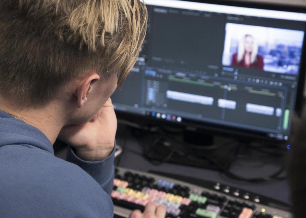 Senior Declan Tomlinson, a student in Eagle High School’s broadcasting and video class, works on a 30-minute version of his team’s documentary “The Teal Chair.” A 10-minute version was accepted at the Sun Valley Film Festival. The 30-minute version will be used to train workers at Treasure Valley Hospice, who requested the students create the video.