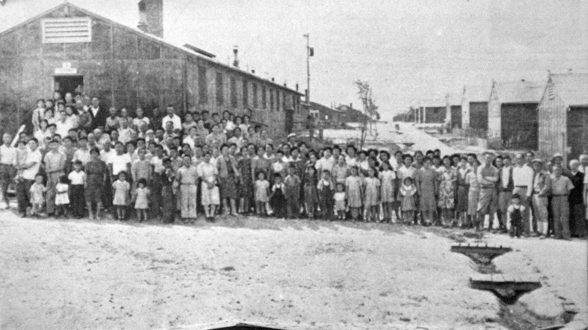 Minidoka Relocation Center, where thousands of people of Japanese ancestry were held during WWII, is seen here as it appeared when occupied.