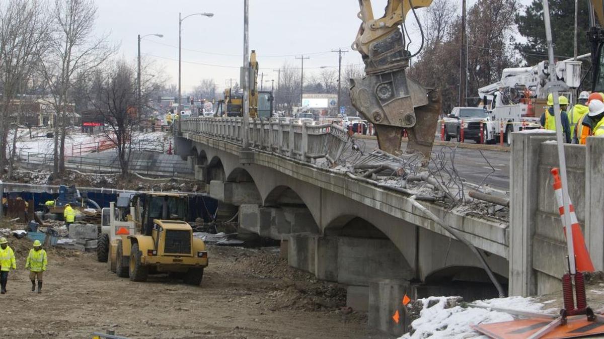 The Idaho Transportation Department began demolition on Broadway Bridge, which was built in 1956. The bridge is closed from Cesar Chavez Lane to Myrtle Street, with Greenbelt detours on the north and south sides of the river.