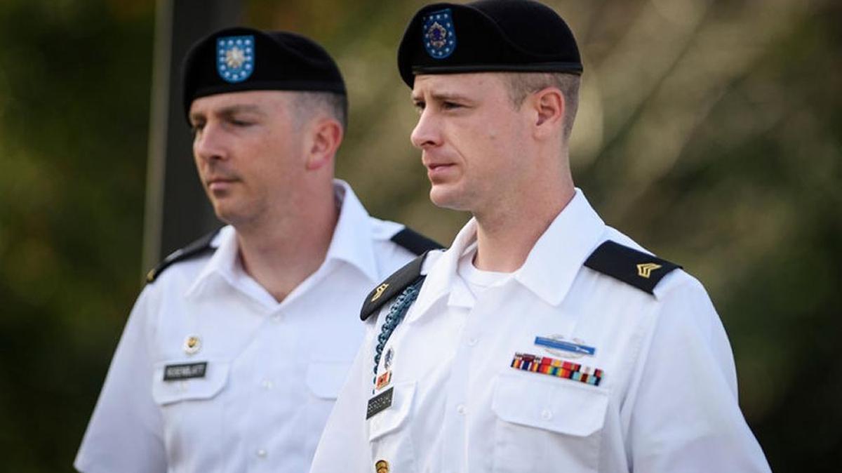 Sgt. Bowe Bergdahl, right, arriving for a hearing at Fort Bragg, N.C., in July.