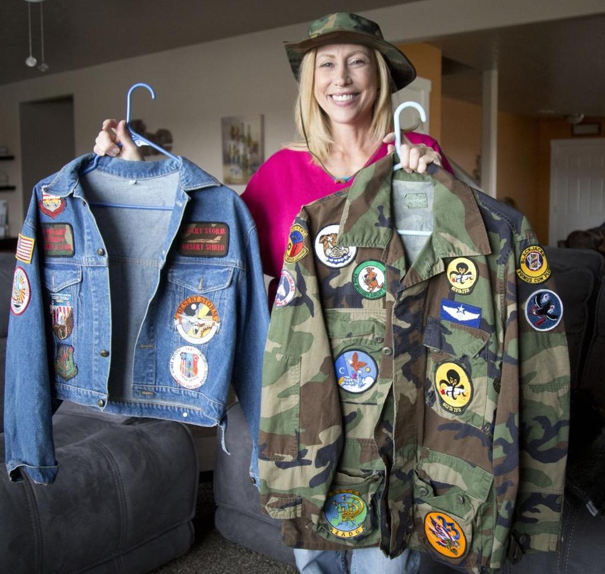 “I still cry at the national anthem every time I hear it play,” said Rebecca Evans. She said she remembers walking through the airport as a new 18-year-old airman. “That sense of pride that uniform carries. And I hadn’t done anything. I was still in training,” she said. “... You’re responsible for this bigger thing.”