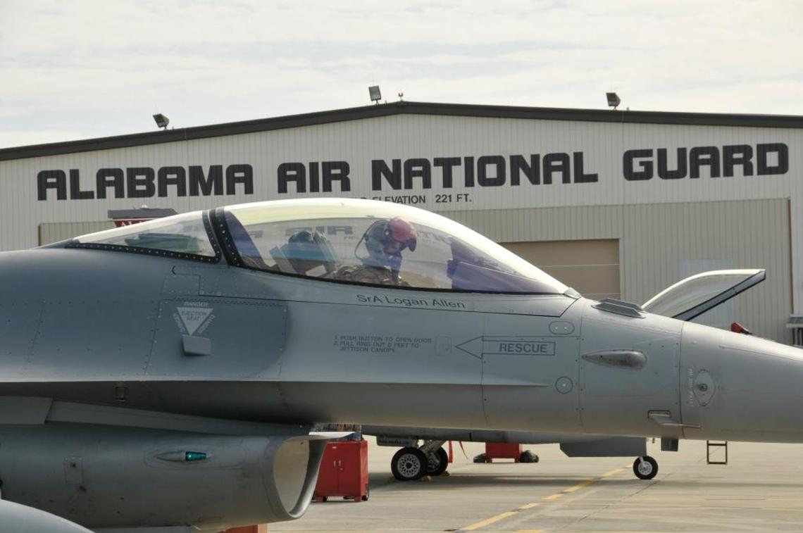 Col. Randy Efferson of the Alabama Air National Guard’s 187th Fighter Wing prepares his F-16 Fighting Falcon for takeoff.