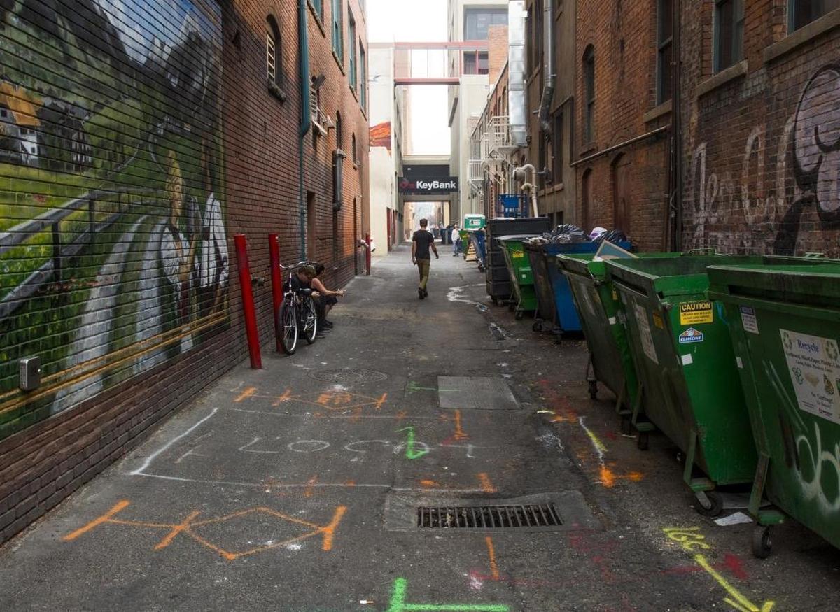 By the spring of 2018, this alley between Eighth and Ninth Streets behind the Union Block building will be cleared of dumpsters and transformed into a nicer place for walking and hanging out. Upgrades will include new pavers and overhead lighting. It’s part of a larger project to create more-livable areas in Downtown Boise. Freak Alley Gallery, the outdoor mural space across Eighth Street, will also get pavers and lighting.