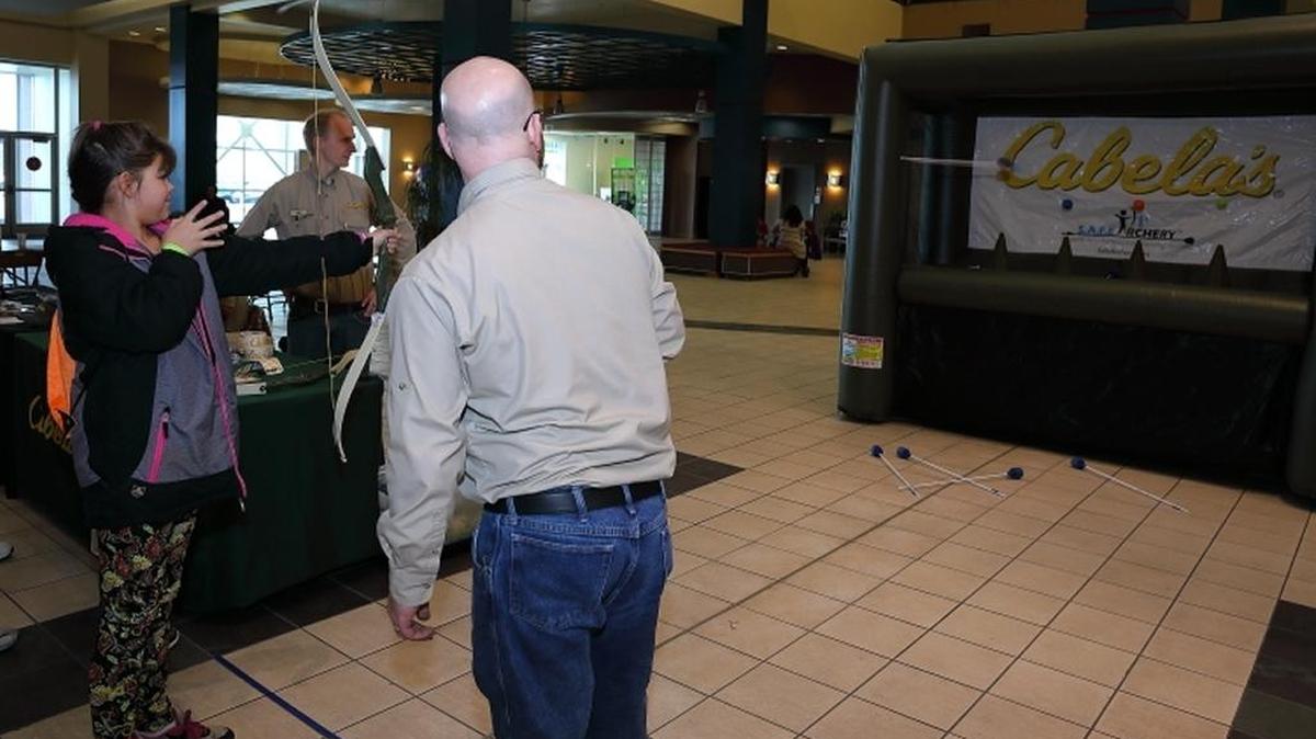 Kids can give archery a try as well as other recreational activities at the Cabin Fever Reliever Saturday, Feb. 3, inside the Karcher Mall.