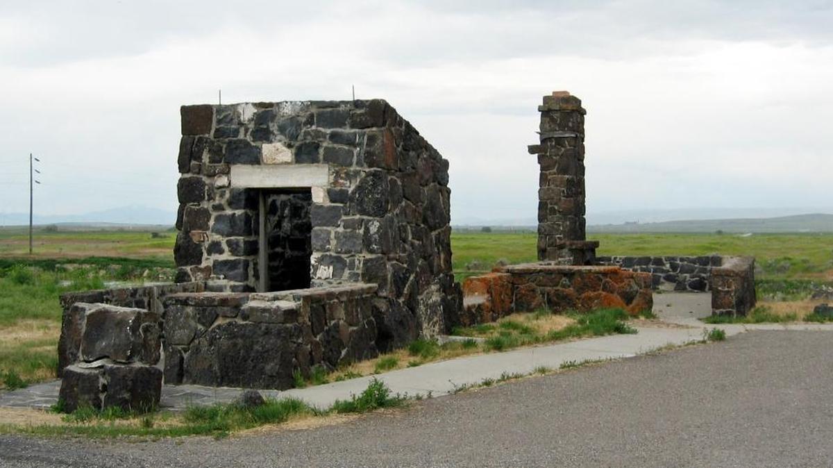 Evidence remains of a military police station and reception building at the entrance to the Minidoka internment camp at the Minidoka National Historic site just east of Jerome, Idaho. The Friends of Minidoka nonprofit group is leading public education and restoration efforts at the old camp.