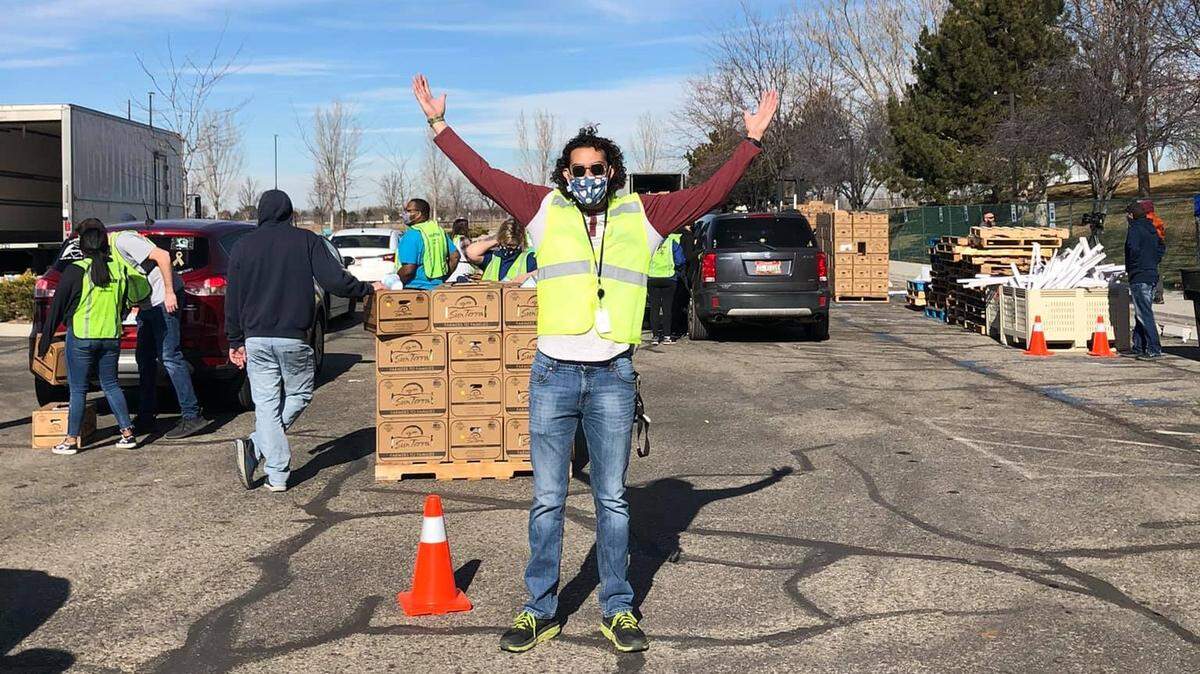Volunteers will hand out boxes of food to anyone in need at a drive-thru community event on March 9 at the Ford Idaho Center in Nampa.