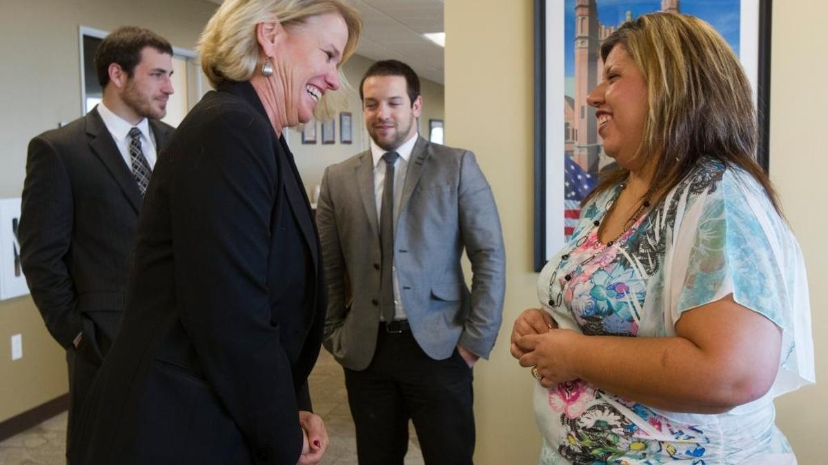 Barbara Lock, left, shown with students and tax clinic client Juanita Morales in 2013. Clinic staffers, third-year law students at the University of Idaho, offer free legal services for Idahoans with tax troubles. The program benefits clients in need but also gives students real-life experience in the courtroom and working with a range of clients.