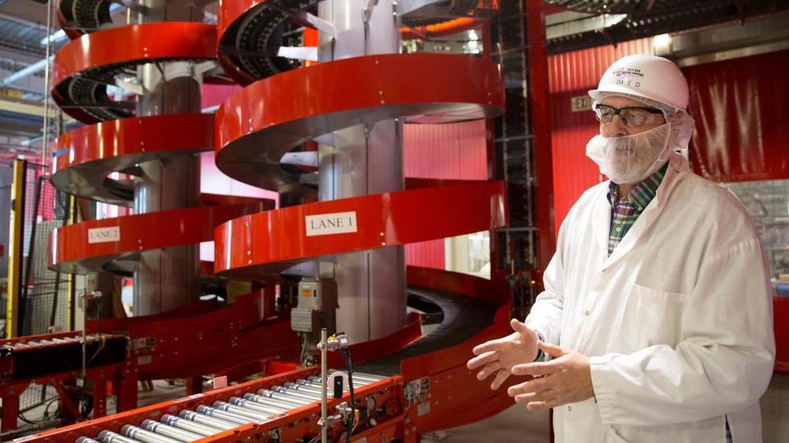 Clif Bar General Manager Dale Ducommun talks about the new production line Feb. 23, 2017, at the company’s bakery in Twin Falls.