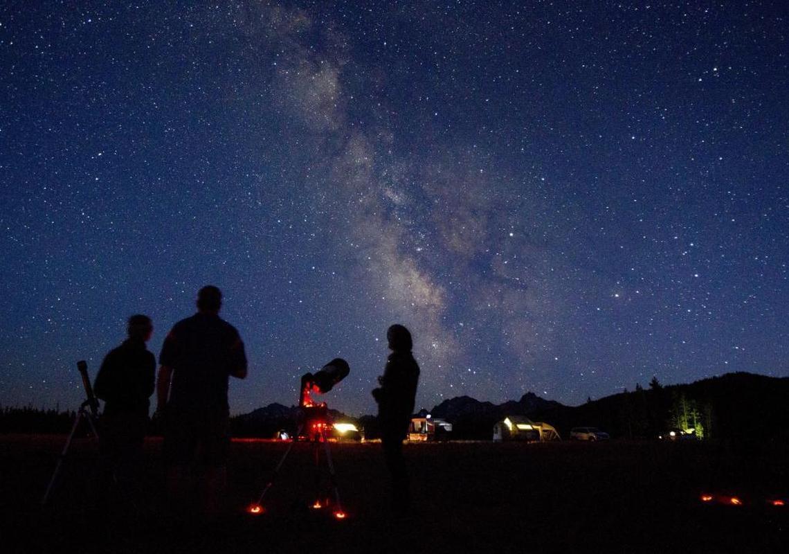 Slooh, a Connecticut-based online observatory group, sets up telescopes for celestial viewing near Stanley late one night in August 2017. The group was among those in the area for this summer’s eclipse, to take advantage of its dark skies and lack of light pollution.