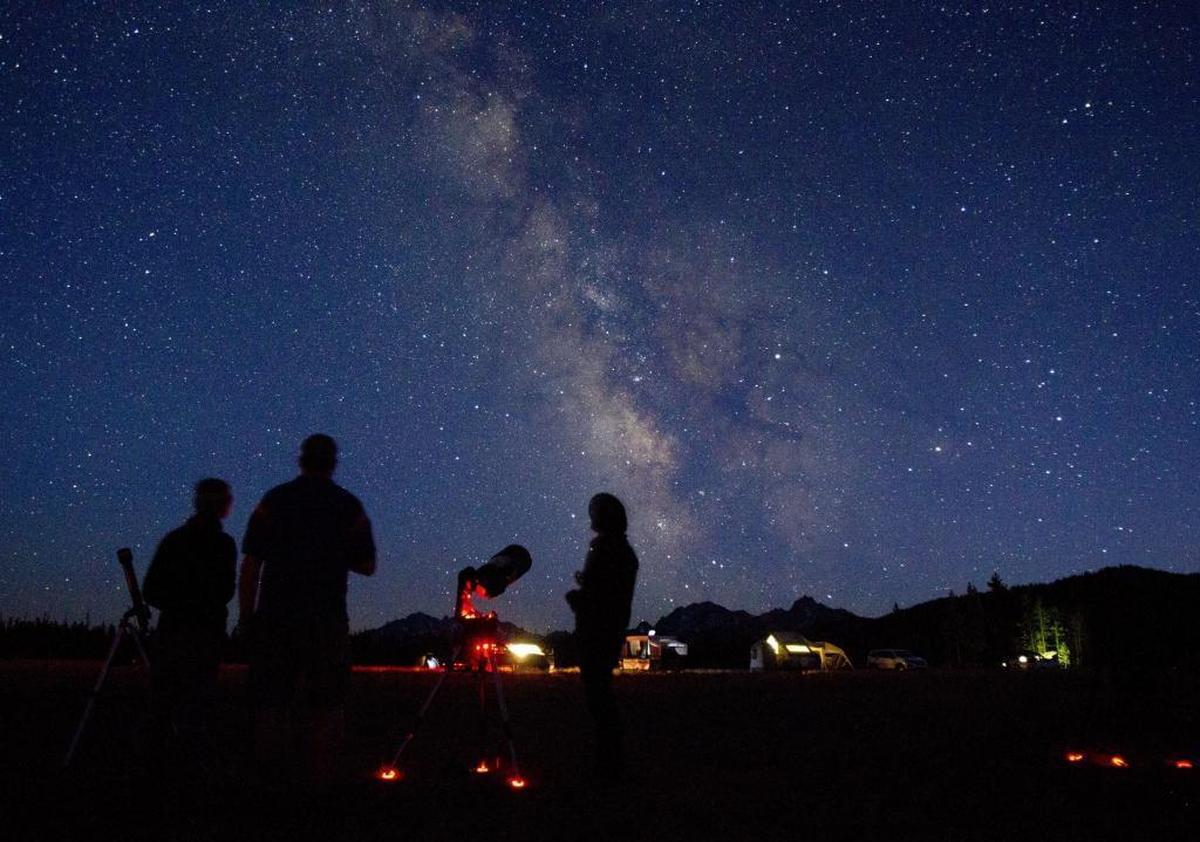 Slooh, a Connecticut-based online observatory group, sets up telescopes for celestial viewing near Stanley late one night in August 2017. The group was among those in the area for this summer’s eclipse, to take advantage of its dark skies and lack of light pollution.