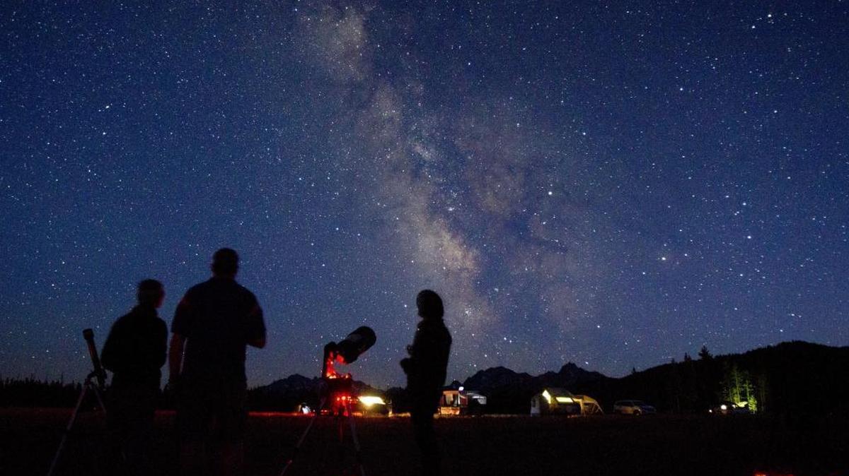 Slooh, a Connecticut-based online observatory group, sets up telescopes for celestial viewing near Stanley late one night in August 2017. The group was among those in the area for this summer’s eclipse, to take advantage of its dark skies and lack of light pollution.