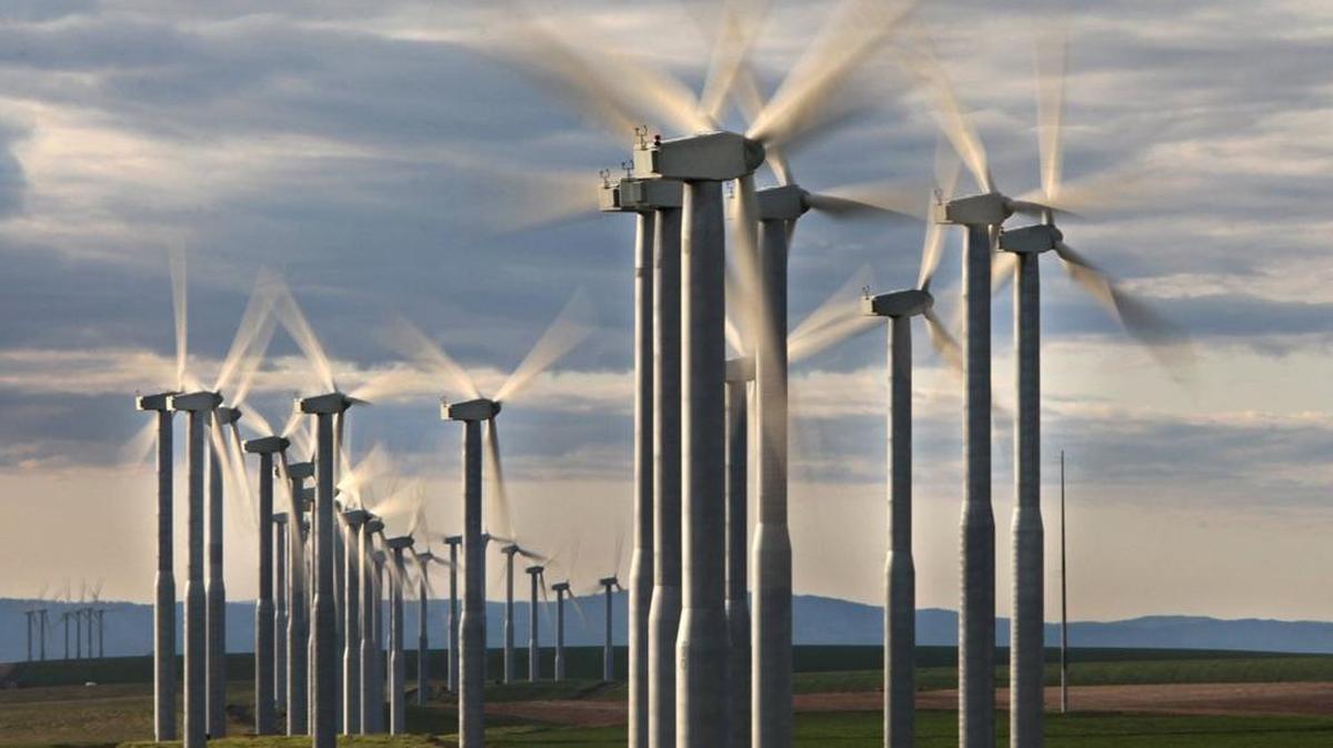 This wind farm sits on a bluff above Wallula in southern Washington state near the Columbia River.