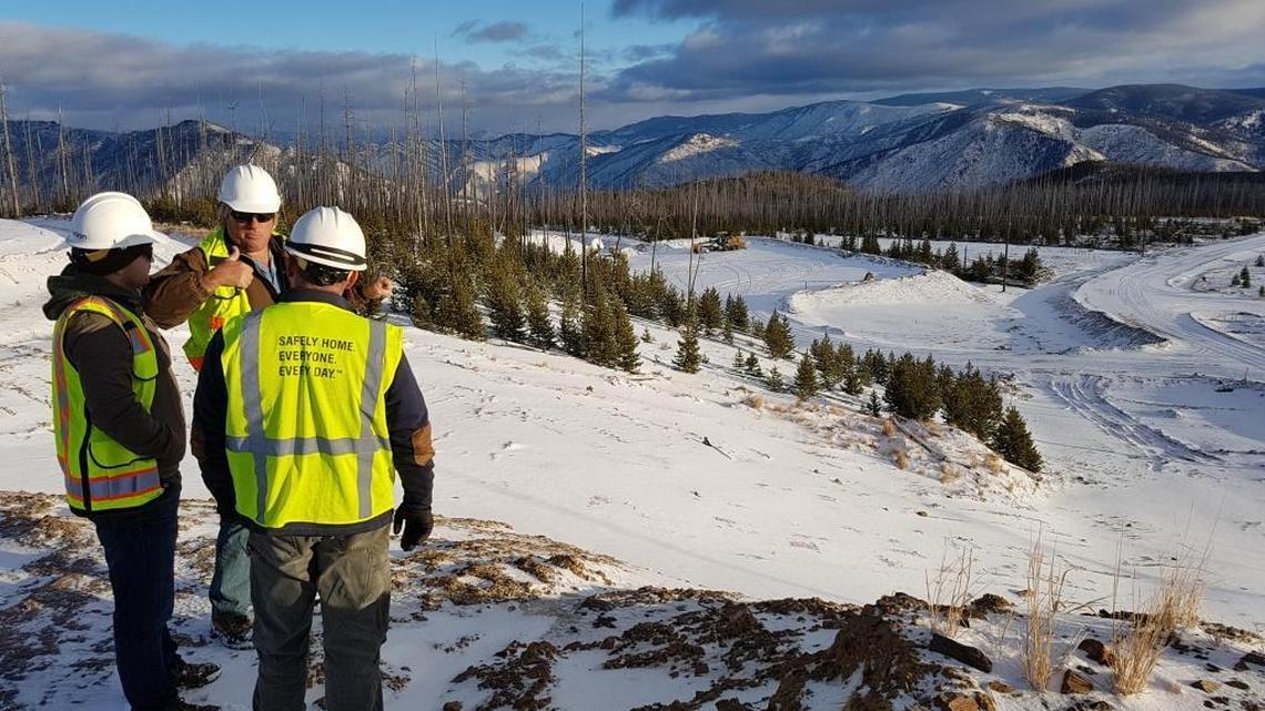 Part of the eCobalt team tours the site of its proposed cobalt mine near Salmon.