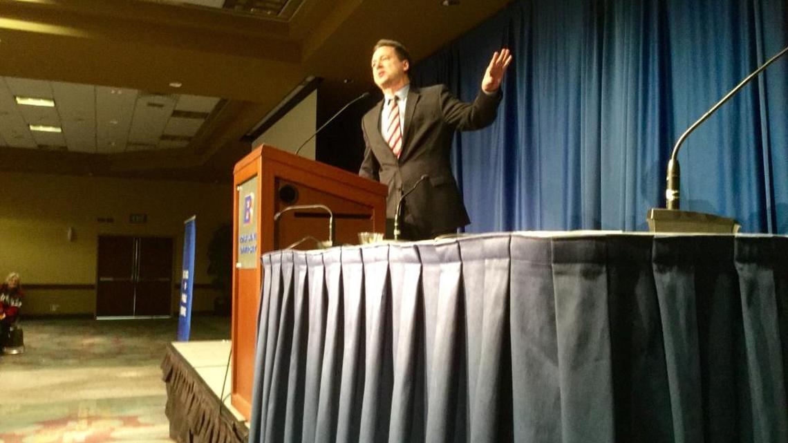 Montana Gov. Steve Bullock speaks at a public lands conference at Boise State Tuesday hosted by the Andrus Center for Public Policy.