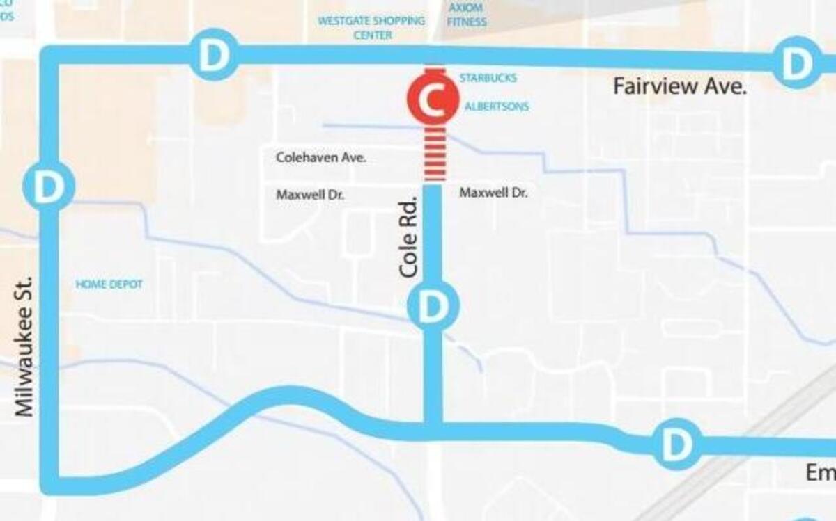 A section of Cole Road, just south of Fairview, will close Monday for construction.