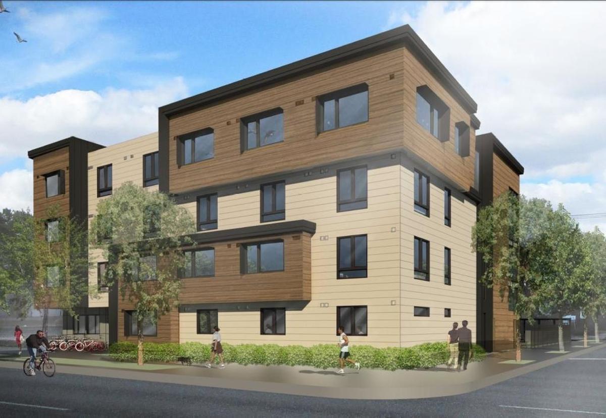 An artist’s rendering of New Path Community Housing, on the corner of Fairview Avenue and 22nd Street in Boise.