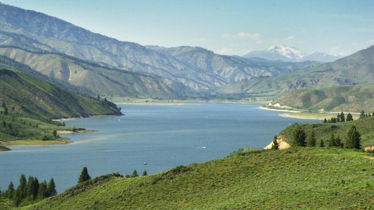 Anderson Ranch Reservoir east of Mountain Home stores water on the South Fork of the Boise River. The Cat Creek Energy hydro project would draw water from the lake into a new reservoir at a higher elevation and then run it through turbines to produce energy as it returns to Anderson Ranch.