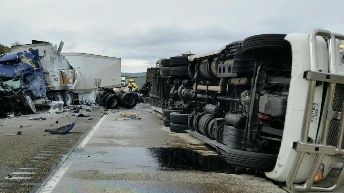 Oregon State Police released this image from the scene of the crashes.