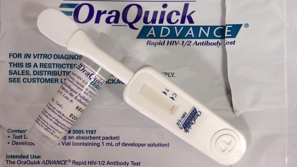 This 2008 photo shows a developer solution vial and test device for an oral rapid HIV test at a medical center in the Bronx borough of New York. Clinics in the Treasure Valley will offer free HIV testing starting this Friday, through the last weekday of December.
