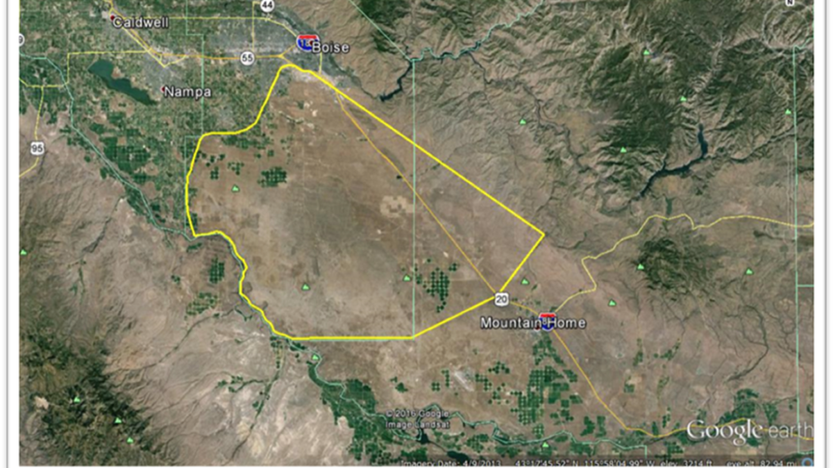 Area where health officials say plague may be present in wildlife.