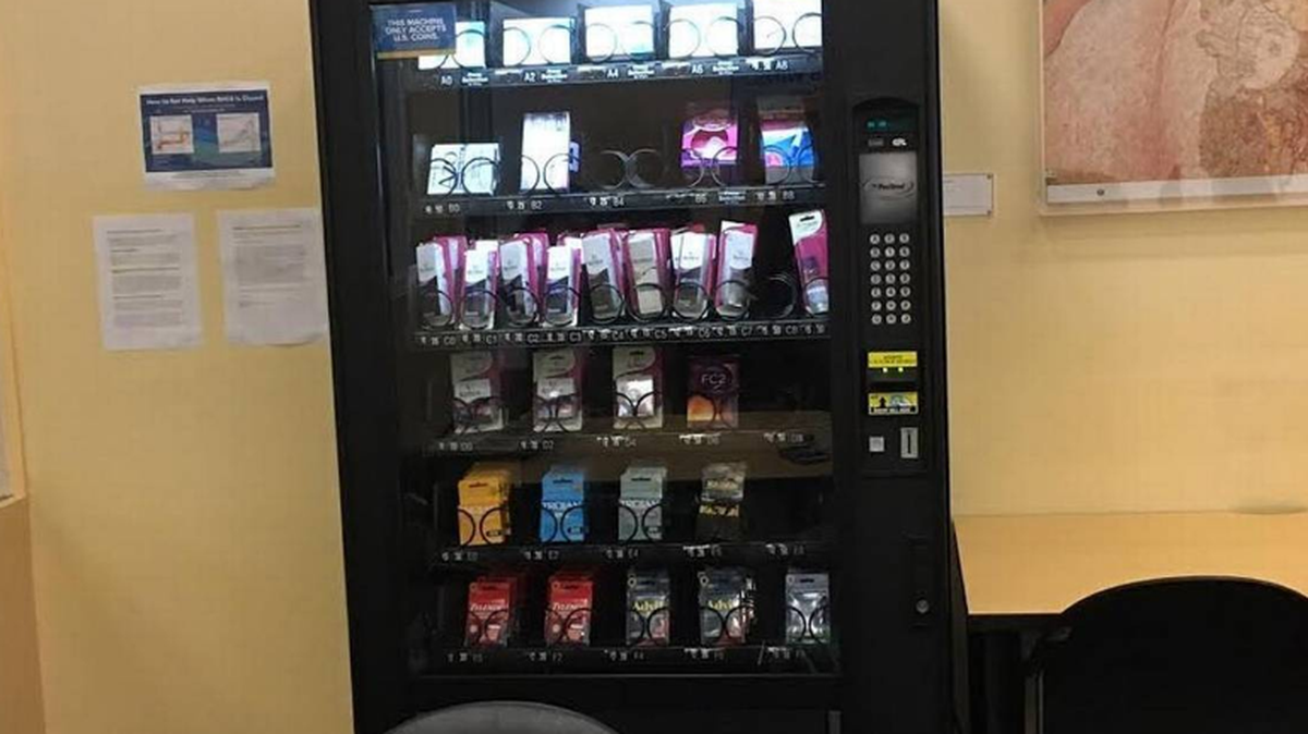 The Wellness to Go vending machine was installed in a lounge at the Activities and Recreation Center at UC Davis during spring break. The machine dispenses emergency contraceptive pills, as well as condoms, over-the-counter drugs and lubricant.
